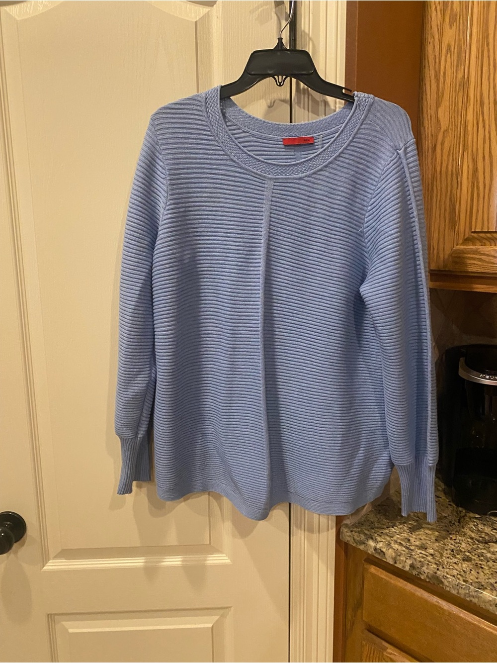 Red Brand Light Blue Ribbed Crewneck Sweater
